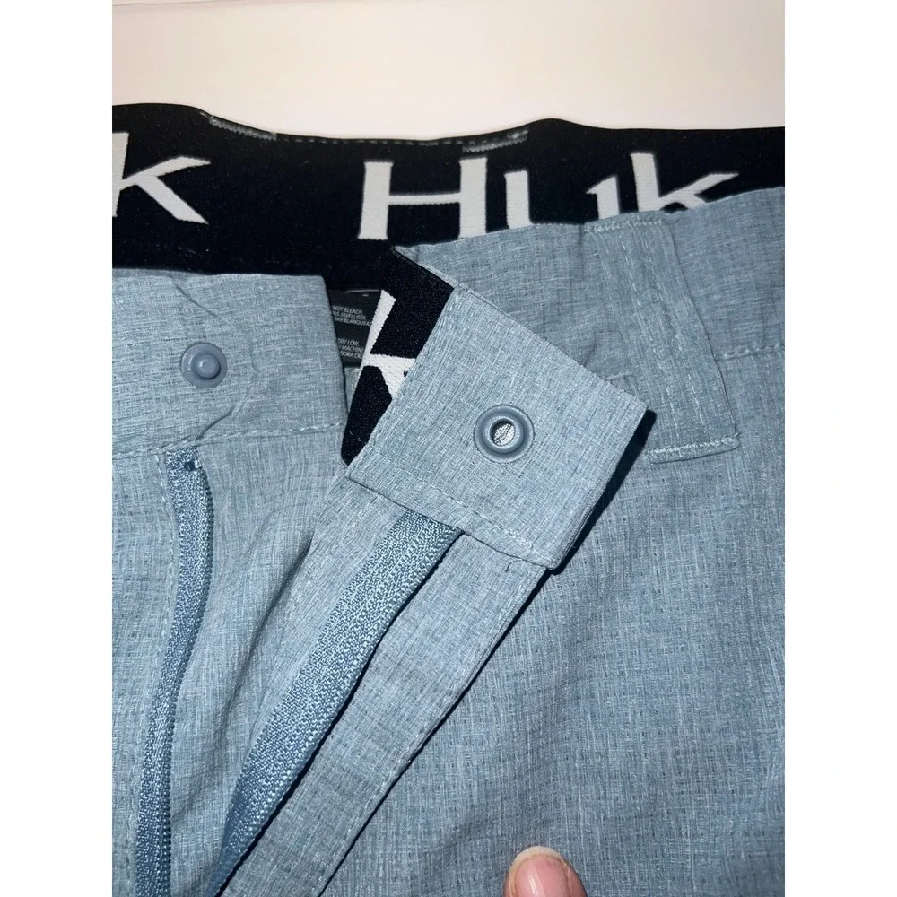 Huk Performance Shorts Men XXL Blue Utility Pockets Fishing Next Level Stretch